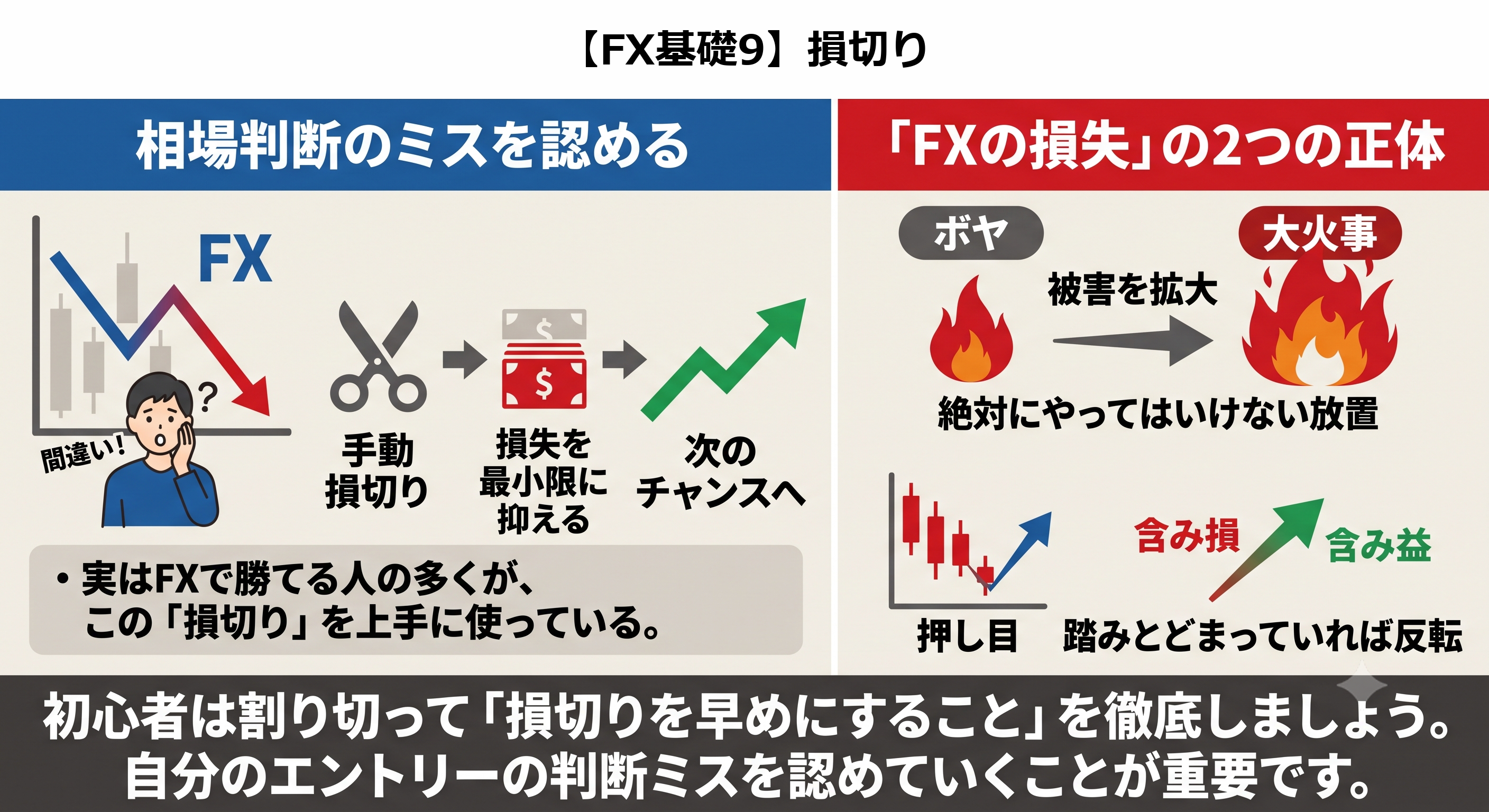 損切りの考え方とFXの損失の2つの正体の図解